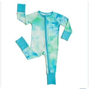 Little Sleepies Tidepool Watercolor Zippy, a Bamboo Viscose Zip Romper Pajama 2T